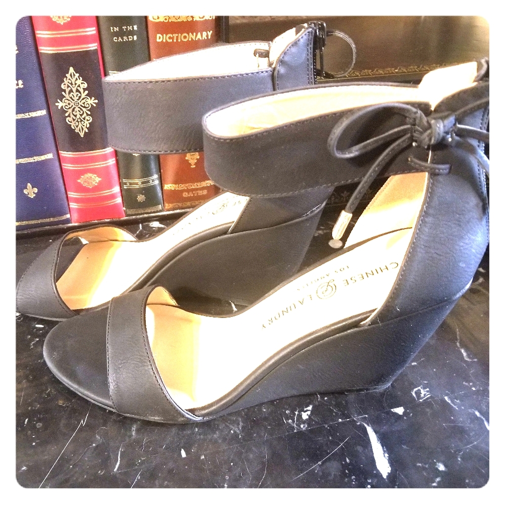Chinese Laundry ankle strap wedges